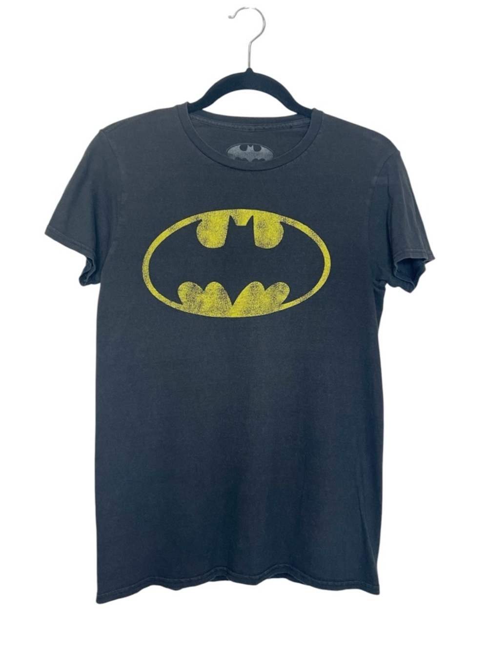 BATMAN 100% Cotton Logo Bat Symbol Black and yellow tee size Small